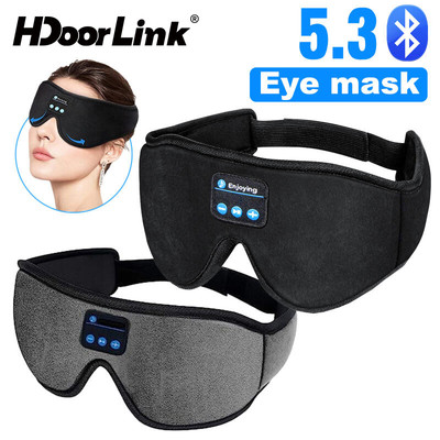 HdoorLink 5.3 Tai nghe ngủ Bluetooth Mặt nạ mắt 3D Băng đô không dây Đàn hồi mềm mại Tai nghe nhạc thoải mái Mặt nạ ngủ cho giấc ngủ du lịch