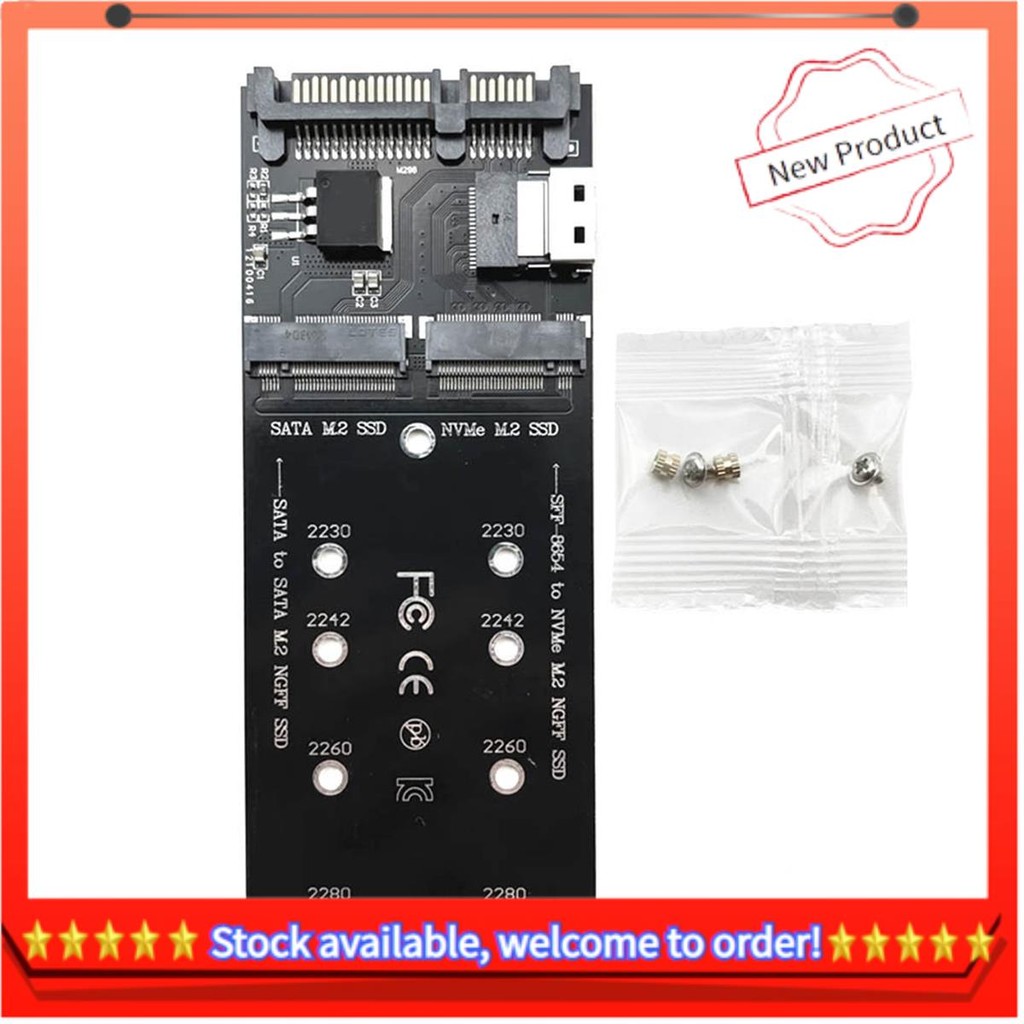 Bộ chuyển đổi SSD M2 M.2 SATA Ngff SSD sang SATA + M2 NVME SSD sang SFF-8654 Bộ chuyển đổi Thẻ mở rộ