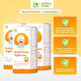 Combo 3 Hộp Siro Bổ Sung Multivitamin + Lysin BABILA Tăng Cường Miễn Dịch, Cơ Thể Khỏe Mạnh 120ml/Lọ
