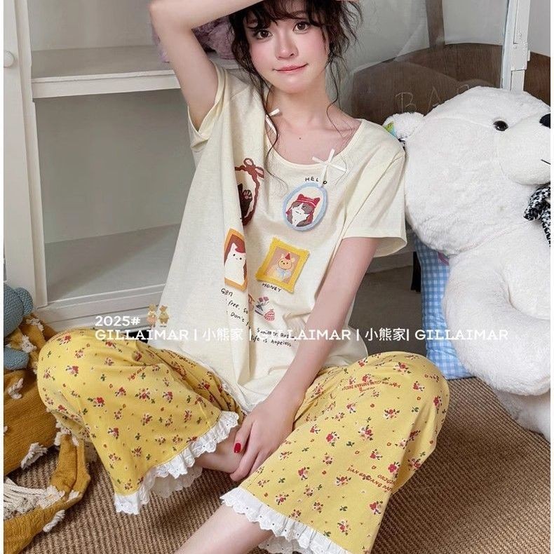 6.2 Kích Thước Lớn Ren Hoa Bộ Đồ Ngủ Nữ Hoạt Hình Dễ Thương Loungewear Nữ | BigBuy360 - bigbuy360.vn