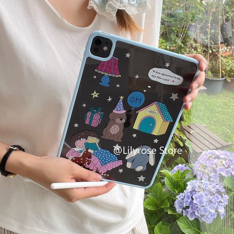 Ốp Lưng Bé Gái Hàn Quốc Cho iPad 13 Inch 10.9 Inch iPad 10 9 8 7 Acrylic iPad Case 10.2 Inch iPad Ai