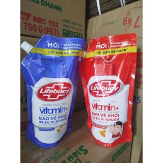  Nước rửa tay Lifebuoy túi 1kg - Bảo vệ vượt trội và Dưỡng ẩm 