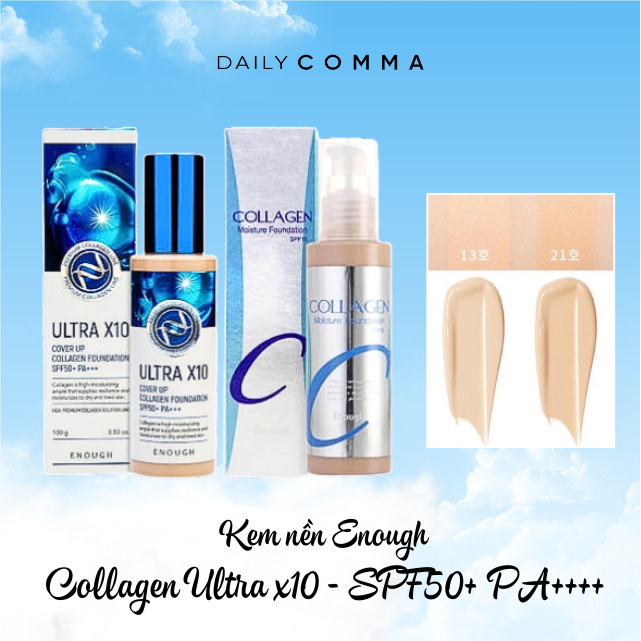 Kem nền Collagen Enough Hàn Quốc Ultra X10 collagen foundation tone 13, 21