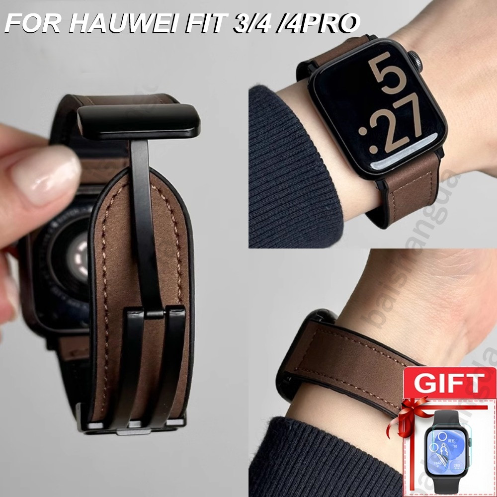 Dây đeo từ tính bằng da tương thích với dây đeo huawei fit 3, dây đeo huawei fit4, huawei fit 4