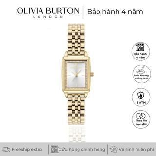 Đồng hồ nữ Olivia Burton Rectangle màu vàng mặt chữ nhật dây kim loại 21mm