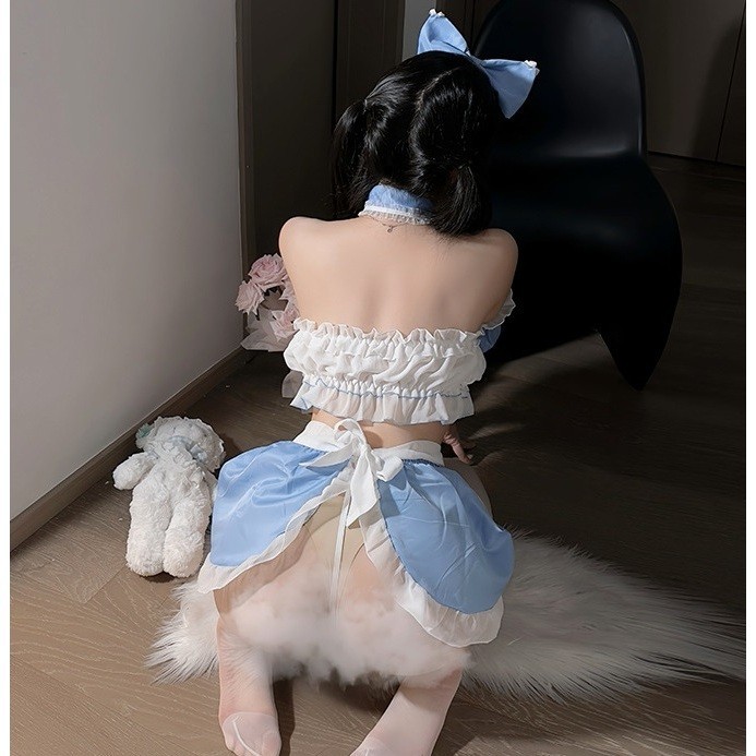 Đồ hầu gái cosplay anime Nhật Bản sexy gợi cảm set ngủ nữ giúp việc tạp dề trắng xanh cute dễ thương BIKI HOUSE N772 | BigBuy360 - bigbuy360.vn