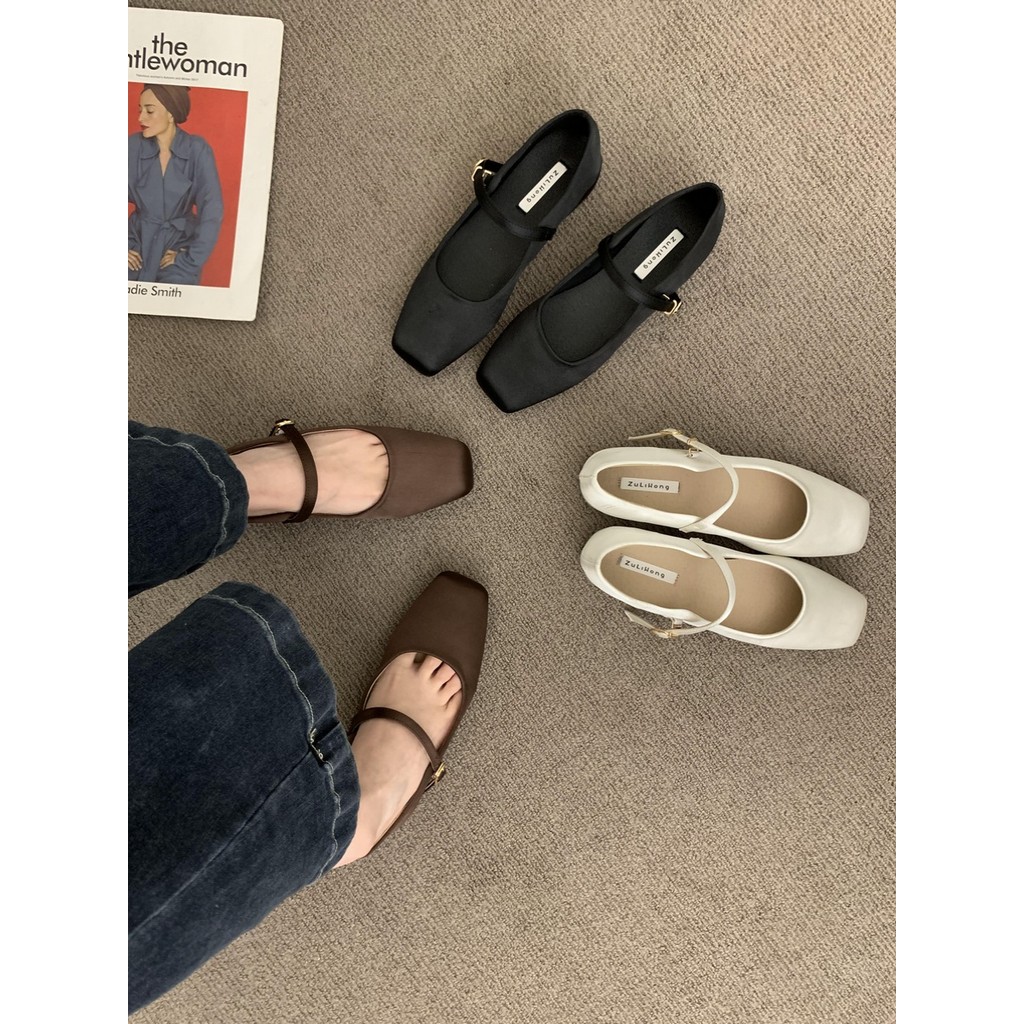 Giày Nữ Size Lớn (32-44) Size Nhỏ 32 33 34 Phong Cách Dạ Hội Pháp Có Khóa Váy Mary Jane Giày Da Nhỏ 