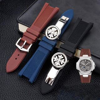  ​​​​​​​Dành Cho Patek Philippe Series Nautilus 5712r-001   5711 25mm Giao Diện lõm Màu Đen Nâu Silicon Thoải Mái Dây Đeo Đồng Hồ Cao Su 