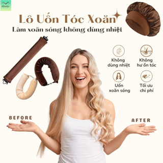 Bộ 3 máy uốn tóc không dùng nhiệt để tạo kiểu tóc xoăn khi ngủ. Vải xốp mềm mại và thoải mái, tặng kèm mũ ngủ miễn phí