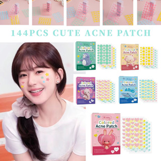 144 Chiếc Nhiều Màu Sắc Dễ Thương Miếng Dán Mụn Ngôi Sao Đám Mây Tình Yêu Hình Mặt Trăng Mụn Che Dán