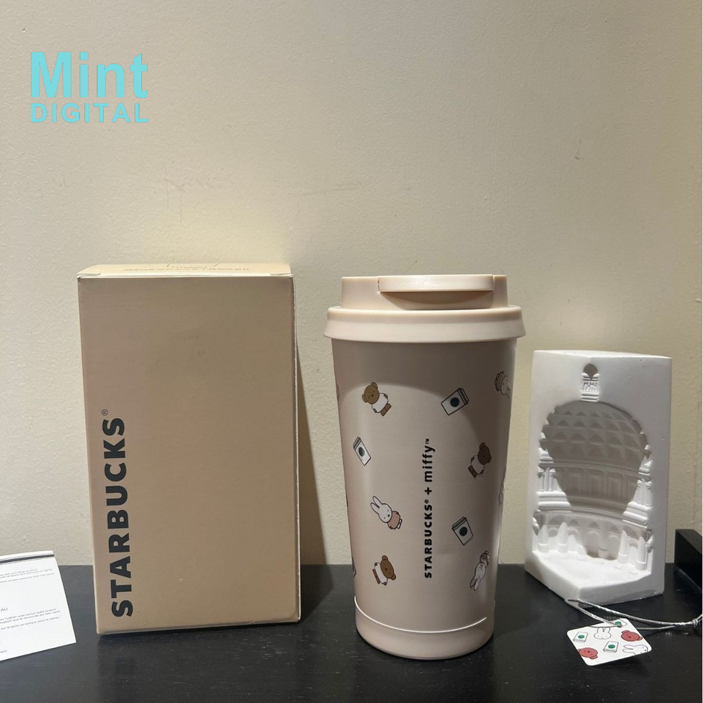 473ml Starbucks Cup Ins Style Dễ Thương Miffy Đồng Thương Hiệu Cốc Cà Phê 304 Thép Không Gỉ Cách Nhi