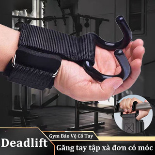 Găng tay tập xà đơn có móc, Quấn cổ tay có móc thép trợ lực nâng đẩy tạ, kéo xà, kéo xô, gym Bảo Vệ Cổ Tay