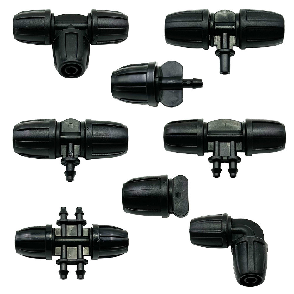 Irrigation Garden Hose Connector 8/11 4/7 mm Hose Reducer Joint Tee Elbow End Plug Drip Irrigation S