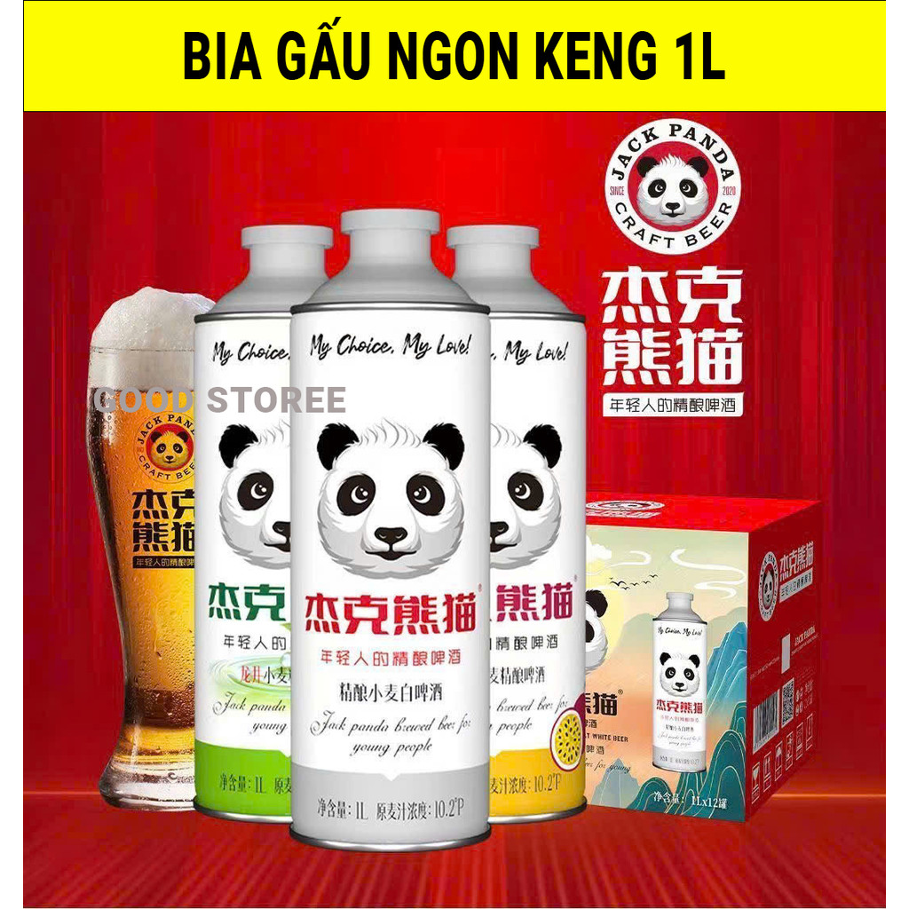 Thùng Bia gấu 1 Lít trung quốc, bia trung quốc hàng chuẩn, độ thơm ngon thùng 6 Keng