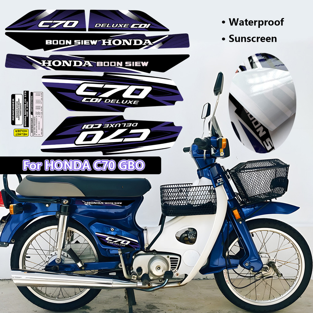 Honda C70 GBO Logo Miếng Dán Thân Xe Máy Vinyl Chống Thấm Nước Decal Cho Xe Honda C70 GBO