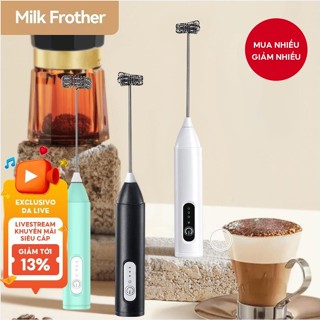 Máy tạo bọt sữa Máy đánh trứng cầm tay Máy tạo bọt cà phê có thể sạc lại, Máy trộn nước uống Matcha cho cà phê, Máy tạo bọt Mini cho lưới, Cappuccino, Frappe, Matcha, Tốc độ sô cô la nóng-3