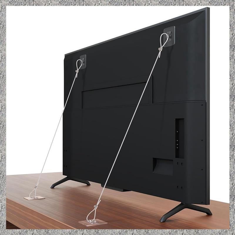 6 Gói Dây An Toàn TV 42Inch Có Thể Điều Chỉnh, Không Rỉ Dính Chống Kẹp Đồ Nội Thất Neo Tường Màn Hìn