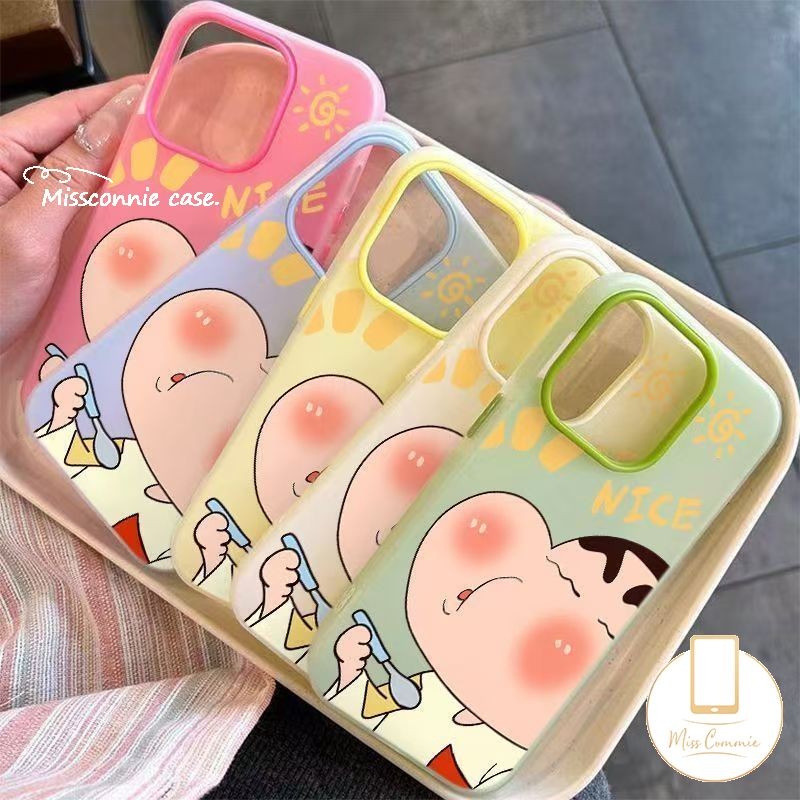 Đơn Giản Dễ Thương Crayon Shin-chan Hoạt Hình Sun Ốp Lưng Tương Thích Cho IPhone 16 7Plus 14 15 11 1