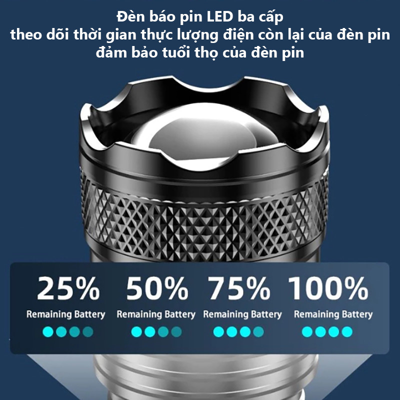 Đèn Pin LED Cầm Tay Siêu Sáng Pin Trâu 3 Chế Độ, Pin Tích Điện Dùng Tới 6h Liên Tục, Chống Nước Tốt | BigBuy360 - bigbuy360.vn