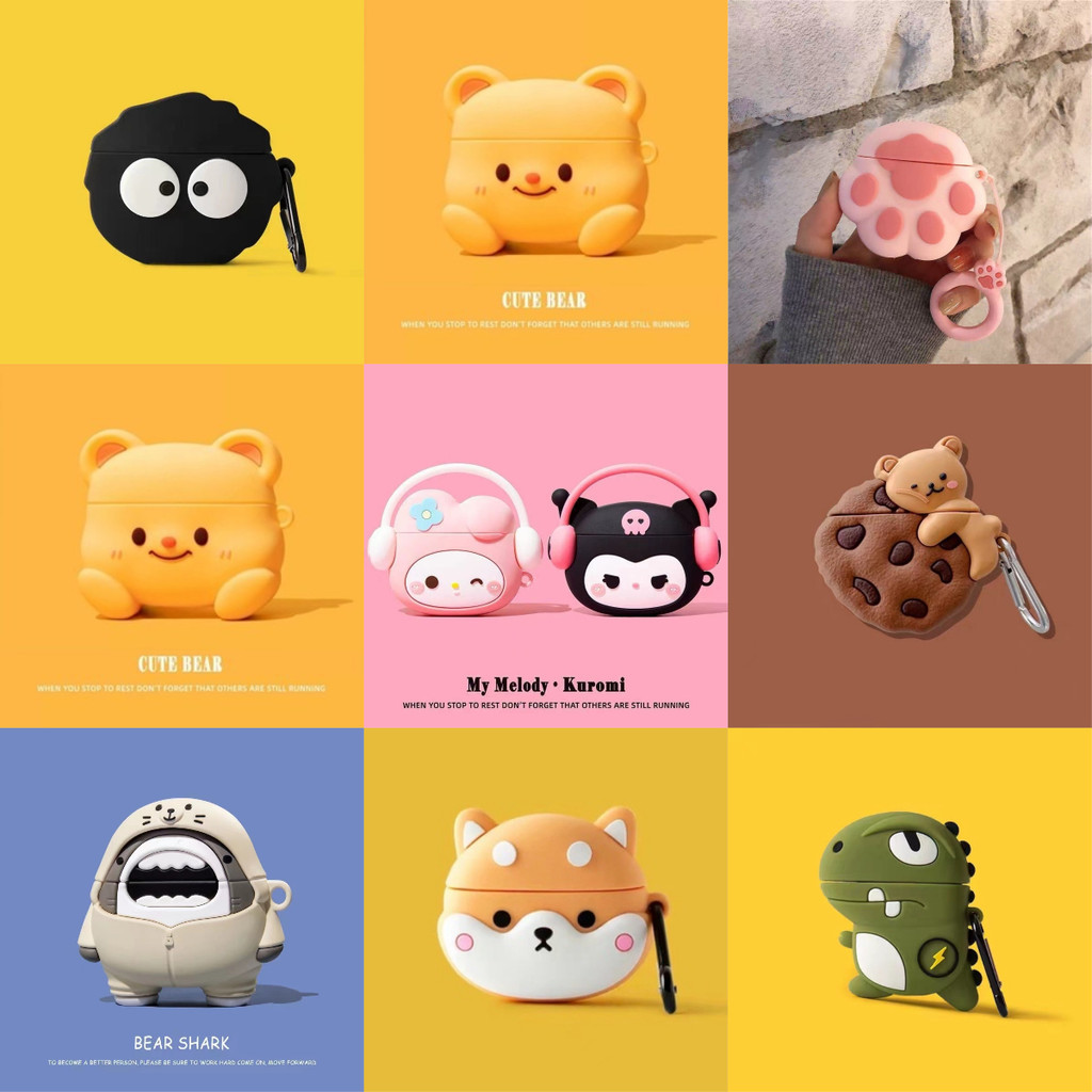 Dành Cho OPPO Enco Buds3 Pro Case ốp tai ng Vỏ Tai Nghe Silicon Cá Tính Hoạt Hình Nhím Rồng Đen Chó Con