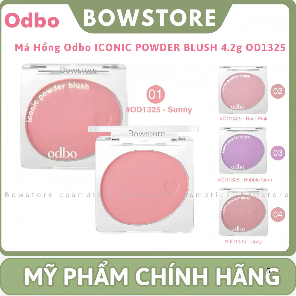 [ODBO] Phấn má hồng mịn lì chuẩn màu Odbo Iconic Powder Blush OD1325 _Bowstore