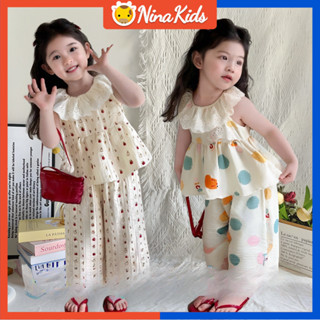 Bộ áo Vest và quần hai mảnh cho bé gái Bộ đồ thời trang trẻ em phong cách Hàn Quốc 1-7 tuổi