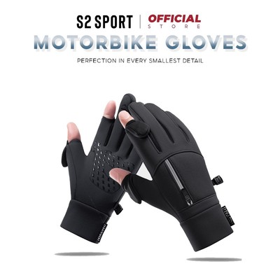 Găng tay xe máy nam S2 SPORT bao tay mùa đông lót nỉ bông giữ ấm, chống thấm nước tốt - GT01