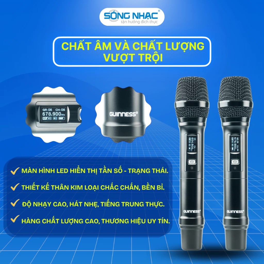 Micro không dây GUINNESS MU - 619 - siêu phẩm 2025