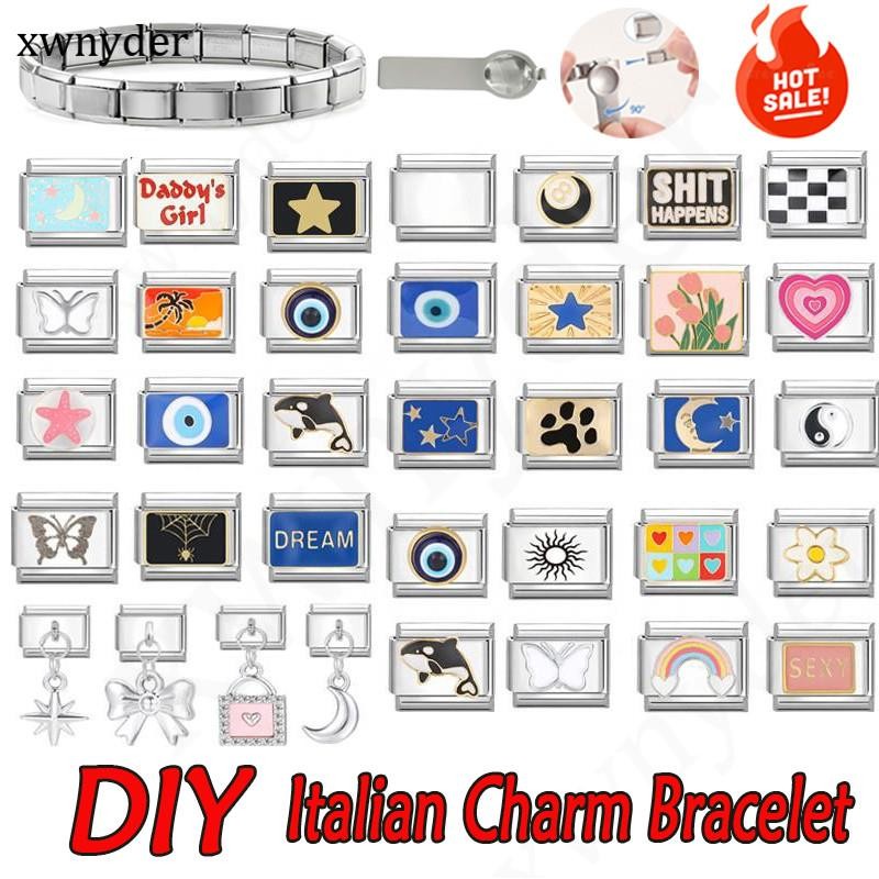 Mắt Quỷ Ý Vòng Tay Quyến Rũ Phù Hợp 9Mm Thép Không Gỉ DIY Trang Sức Retro Cá Tính Mô Đun Phụ Kiện