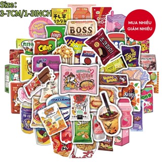 Bộ 50 Ins Gió Đồ Ăn Nhẹ Series Graffiti Dán Cho Vali Điện Thoại Di Động Ốp Lưng Laptop Mũ Bảo Hiểm Ván Trượt Chống Thấm Nước Trang Trí Dán DIY Sáng Tạo