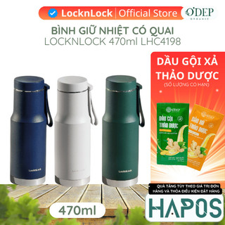 Bình giữ nhiệt LocknLock Metro Edge Tumbler 470ml LHC4198 - có quai xách, giữ nhiệt nóng lạnh - 3 màu - HAPOS OFFICIAL