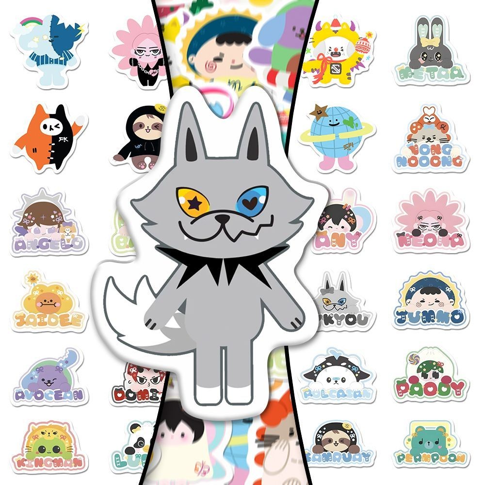 ✨Gai✨158 Tờ GMM Búp Bê Q Phiên Bản Jimmy Haiyi Đường Bóng Hui Sữa Tình Yêu Hoạt Hình Sáng Tạo Dán Tr