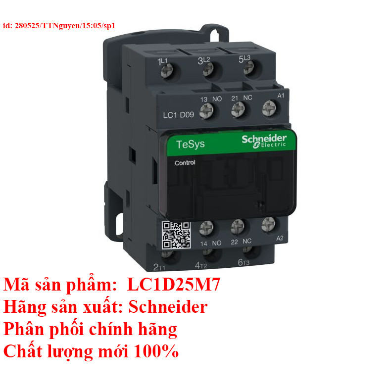Copy of Khởi động từ LC1D 3P AC3 25A-LC1D25M7