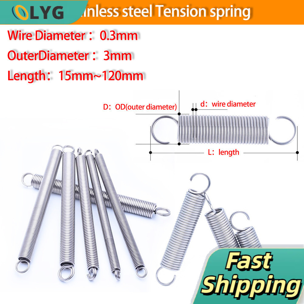 Lò xo kéo  inox 304 Căng thẳng lò xo Căng thẳng lò xo Mở móc Vòng kín có móc Vẽ lò xo, Lò xo kéo (Đư