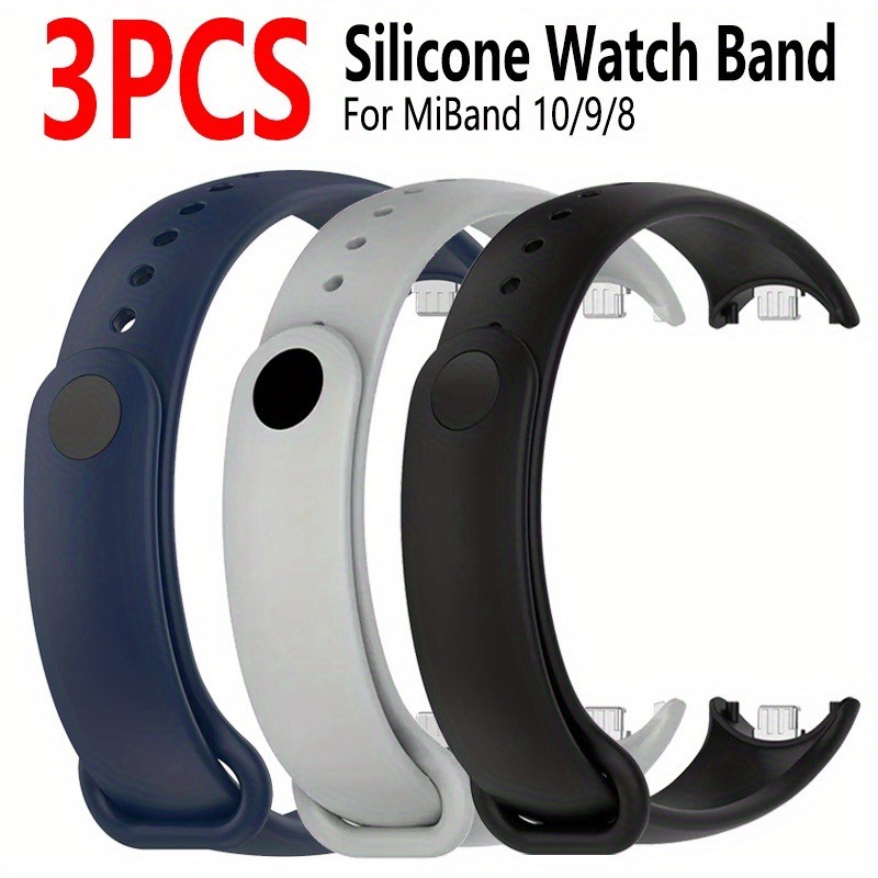 3 Dây Đeo Đồng Hồ Cho Xiaomi Mi Band 10 9 8 Dây Đeo Tay Vòng Tay Silicon Dây Đeo Cổ Tay Mi Band10