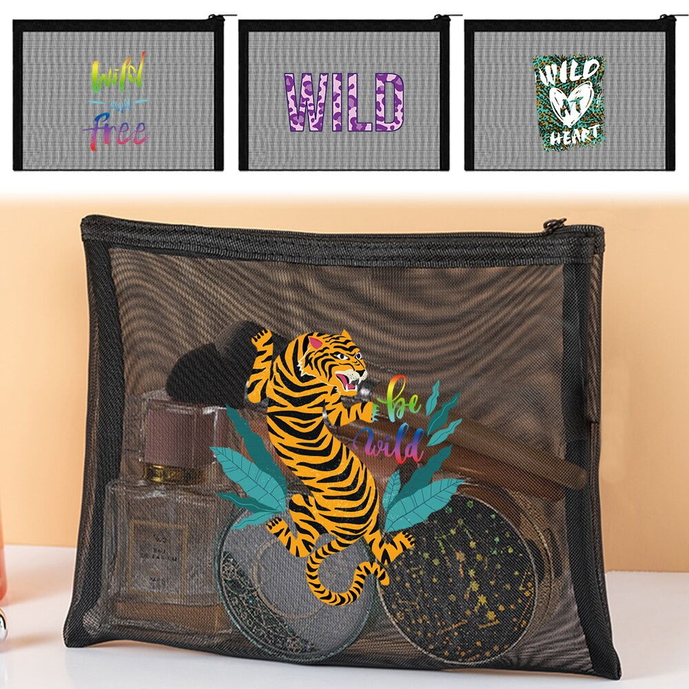 Black mesh bag Key Card Coin Pocket Storage Bag Pouch Mini Cosmetic Bag Portable Mini Cosmetic Bag W