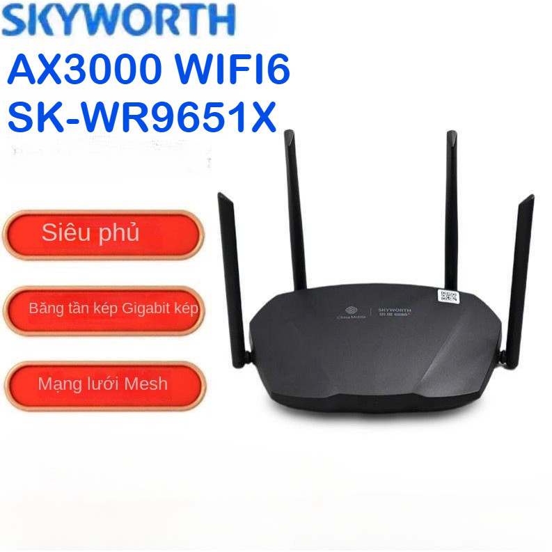 Bộ phát wifi 6 ax3000 skyworld  SK-WR9651X Gigabit Băng Tần Kép Mạng 5G Wifi6 3000M Bộ Định Tuyến Kh
