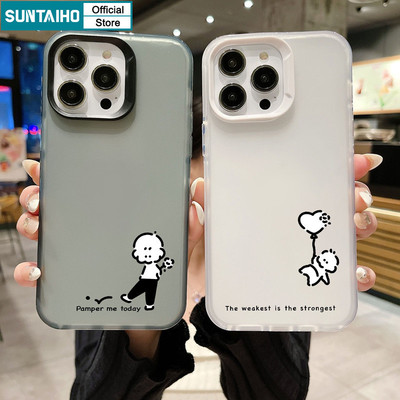 Suntaiho Đơn Giản Và Phong Cách Họa Tiết Minh Họa Ốp Lưng Điện Thoại Trong Suốt Mờ Mềm Cao Cấp Chống Sốc Cho iPhone 11 12 13 14 15 16 Pro max IP 7 8 Plus Iphon X Xs XR Xs max