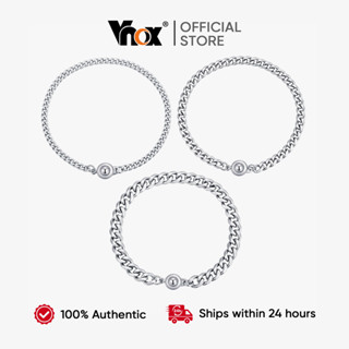 Vnox Thép không gỉ Nam Curb Cuba Dây Xích Vòng Tay Màu Bạc Tròn Che Khuyết Điểm Khóa Cặp Đôi Unisex Cổ Tay Trang Sức Qu 