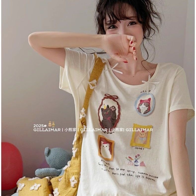 6.2 Kích Thước Lớn Ren Hoa Bộ Đồ Ngủ Nữ Hoạt Hình Dễ Thương Loungewear Nữ | BigBuy360 - bigbuy360.vn
