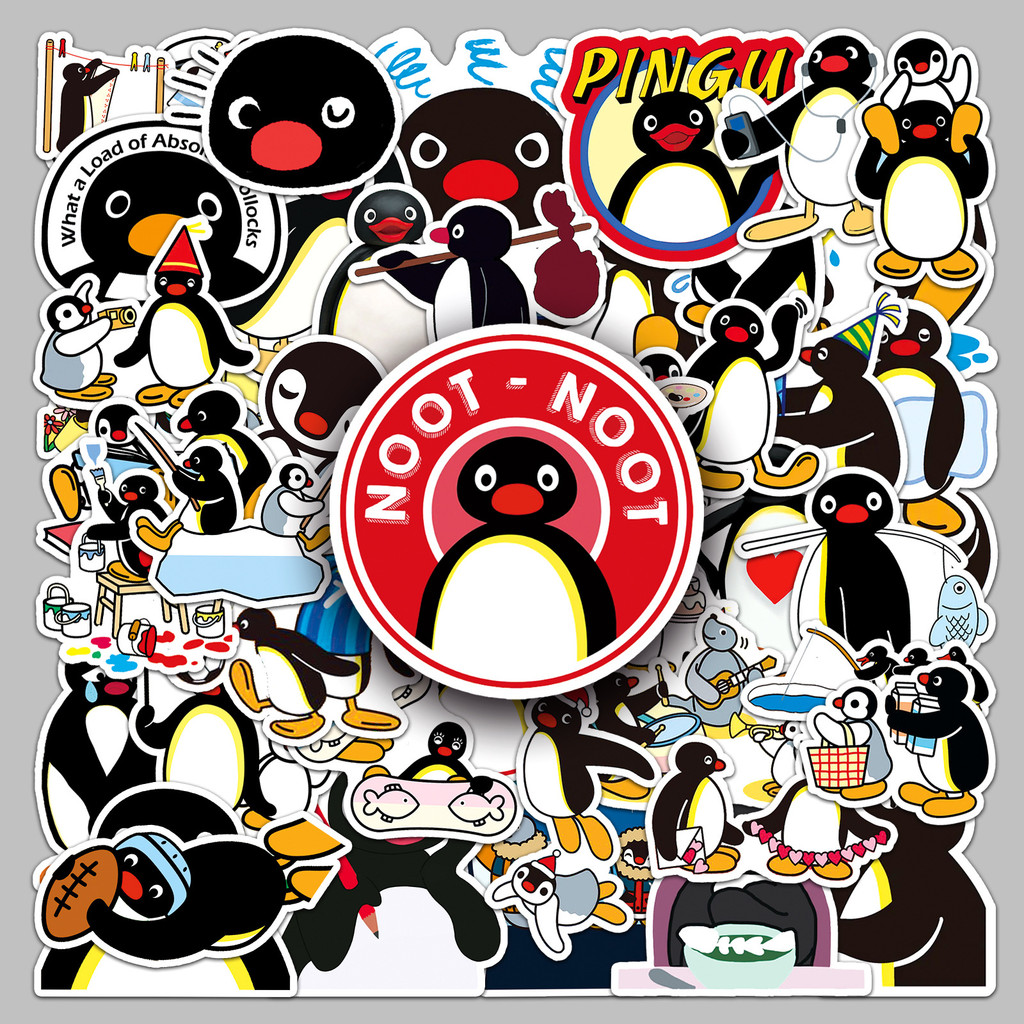 Bộ 50 Dễ Thương Pingu Dán Pingu DIY Dán Thêu Sò Điện Thoại Hành Lý Ván Trượt Chống Thấm Nước Đề Can