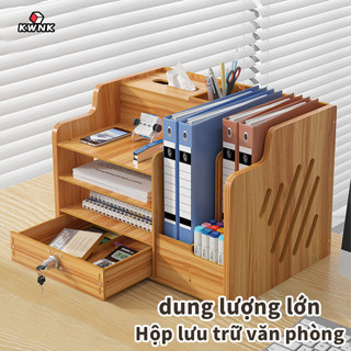  Kệ đựng hồ sơ KWNK Khay đựng tài liệu giá sách để bàn chất liệu bền đẹp cho bàn làm việc gọn gàng sang trọng hơn 
