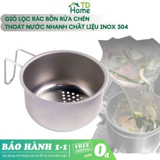  Giỏ lọc rác treo bồn rửa chén bát TDHome inox 201 thoát nước nhanh khay rổ đựng rác đa năng tiện lợi 