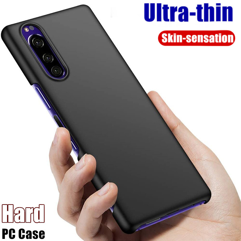 Dành Cho Sony Xperia 5 J8210 J8270 J9210 SOV41 SO-01M Tối Giản Siêu Mỏng Slim Fit PC Cứng Chống Vân 