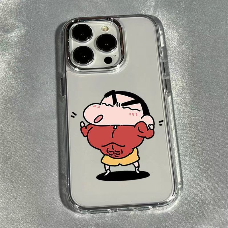 Ốp điện thoại trong suốt hình hoạt hình vui nhộn cho bé trai cơ bắp, tương thích với iPhone 15 Pro, 
