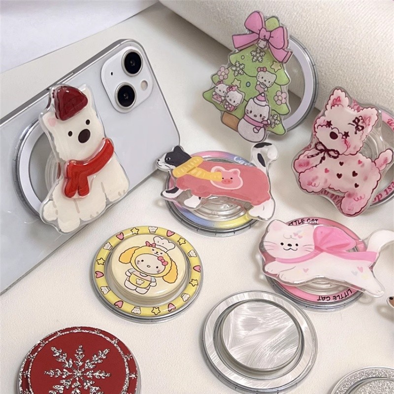 Hàn Quốc Hoạt Hình Dễ Thương Từ Socket Magsafe Giá Đỡ Grip Tok Griptok Giá Đỡ Điện Thoại Cho IPhone 