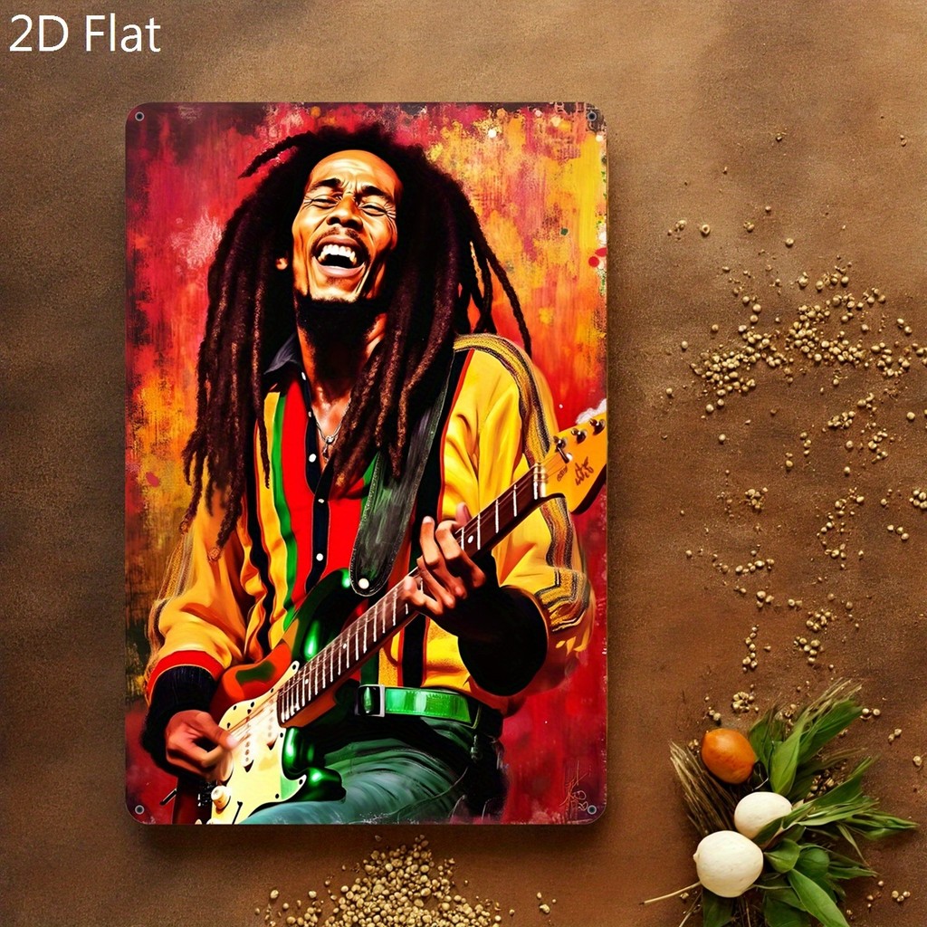 Vintage Bob Marley Reggae Music Legend Guitar Player Tín hiệu