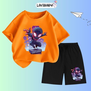 Bộ cộc tay in hình Siêu nhân cho bé trai Quần áo cho bé LaviBaby chất Thun cotton Mềm mịn - LaVB12