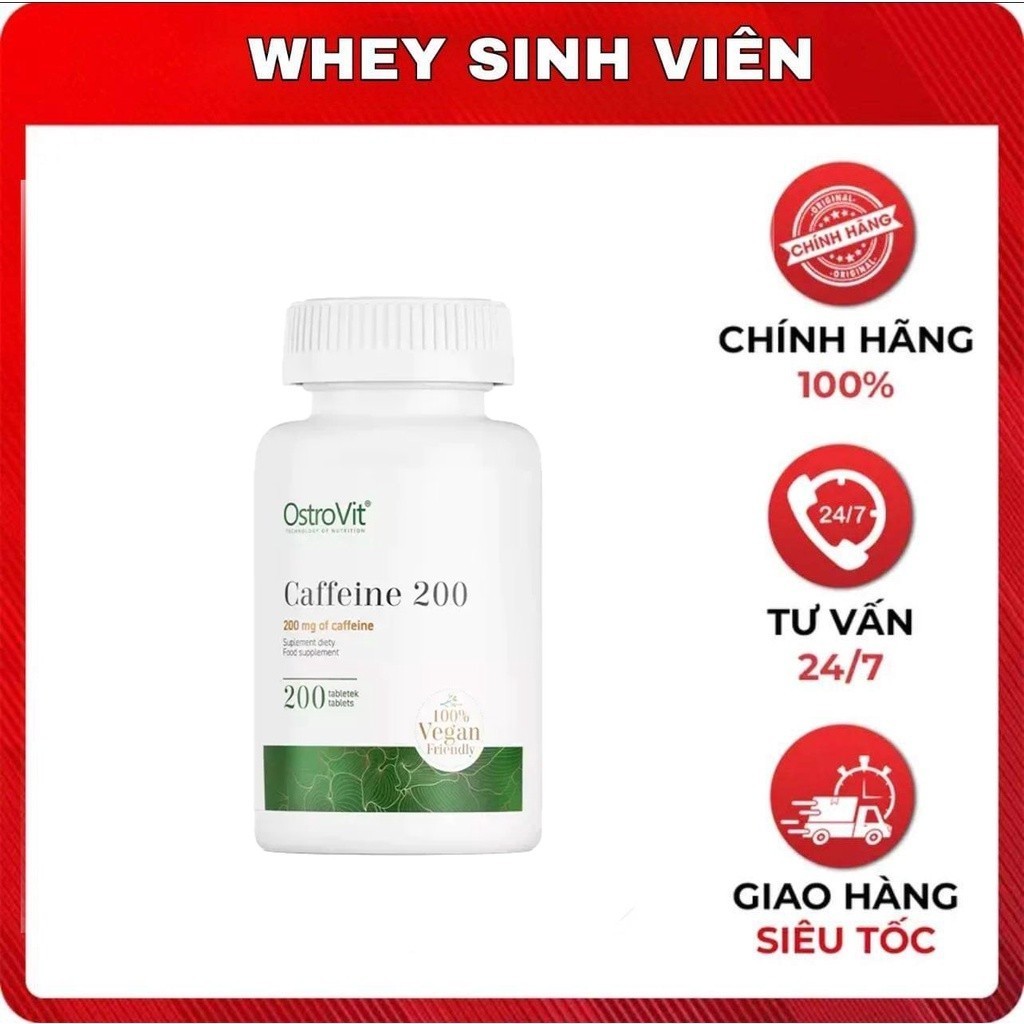 Viên Bổ Sung Caffeine Tăng Năng Lượng, Tỉnh Táo, Tập Trung Ostrovit Caffeine 200 VIÊN tại WheySinhVi