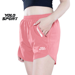 Quần Đùi Nữ 2 Lớp Chạy Bộ Gym Yoga Tennis Cầu Lông Thể Thao Kèm Lót Thun Bên Trong Có Túi Dây Kéo Khóa YOLO SPORT